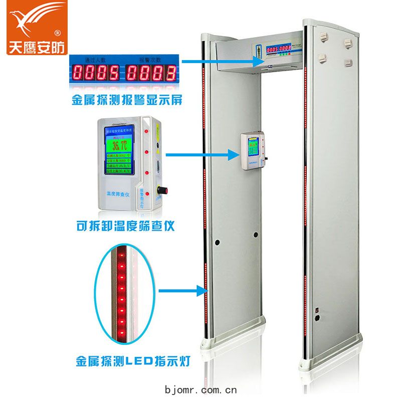TCS-8002雙屏(píng)測溫(wēn)測金(jīn)屬(shǔ)安(ān)檢(jiǎn)門